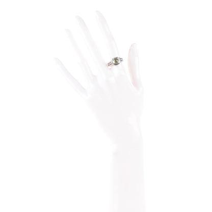 David Yurman Sterling Silver Diamond Prasiolite 10mm Petite Wheaton Ring 2 of 6