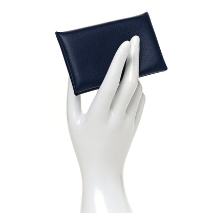 Hermes Evercolor Verso Calvi Card Case Bleu Saphir Bleu France 2 of 7