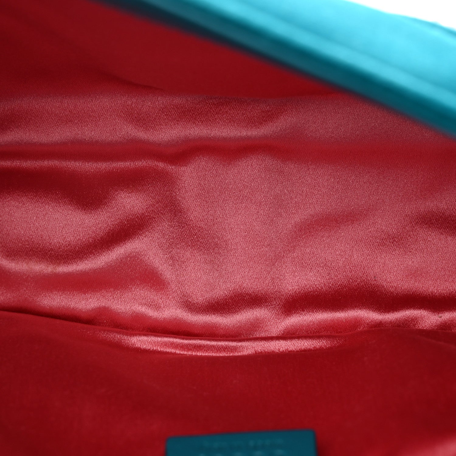 Gucci Velvet Matelasse Embroidered Small GG Marmont Shoulder Bag Pavone Cyan 5 of 14