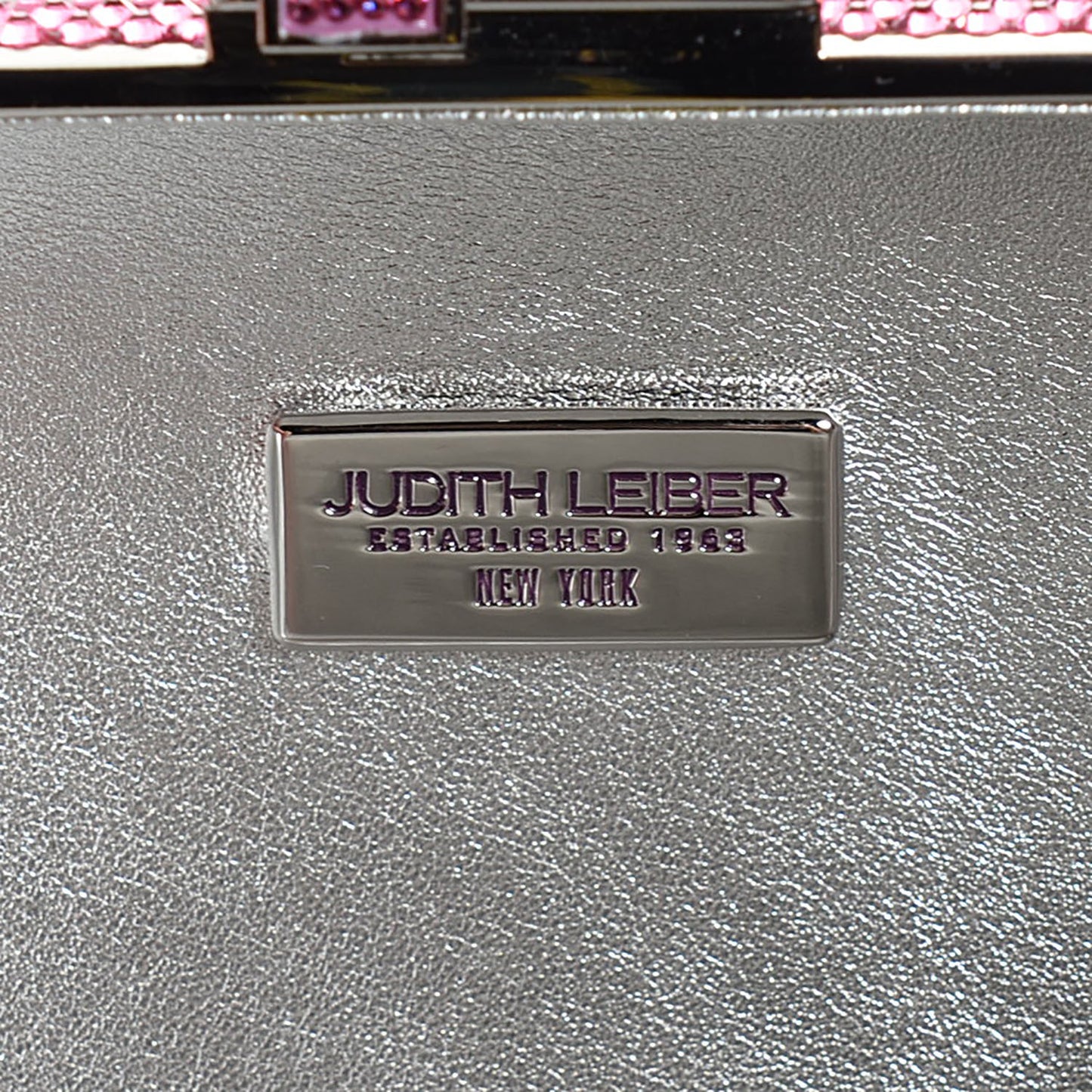 Crystal Slide Lock Minaudière Clutch Rose