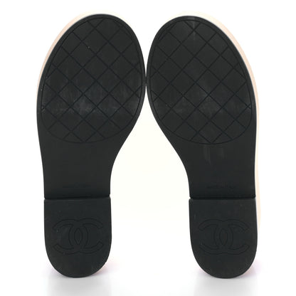 Chanel Lambskin Quilted CC Slip On Platform Sandals 39 Black 5 of 8