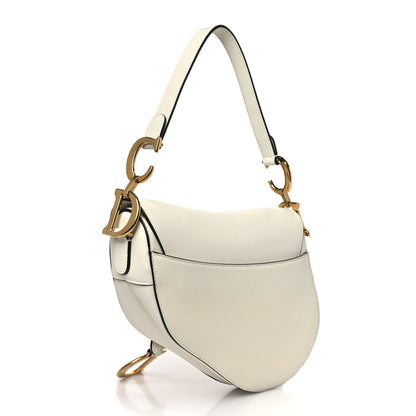 Christian Dior Grained Calfskin Saddle Bag White 3 of 8