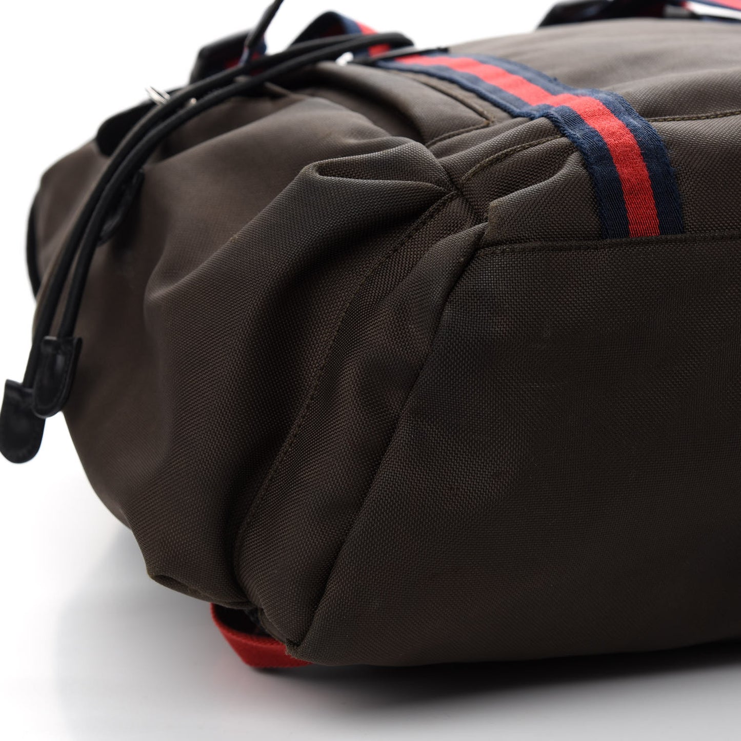 Techno Canvas Web Double Buckle Backpack Brown
