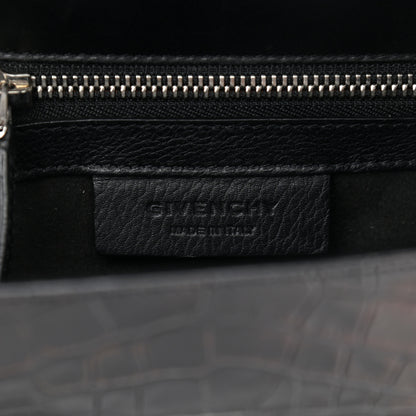 Givenchy Calfskin Crocodile Embossed Mini Pandora Box Crossbody Bag Black 6 of 14