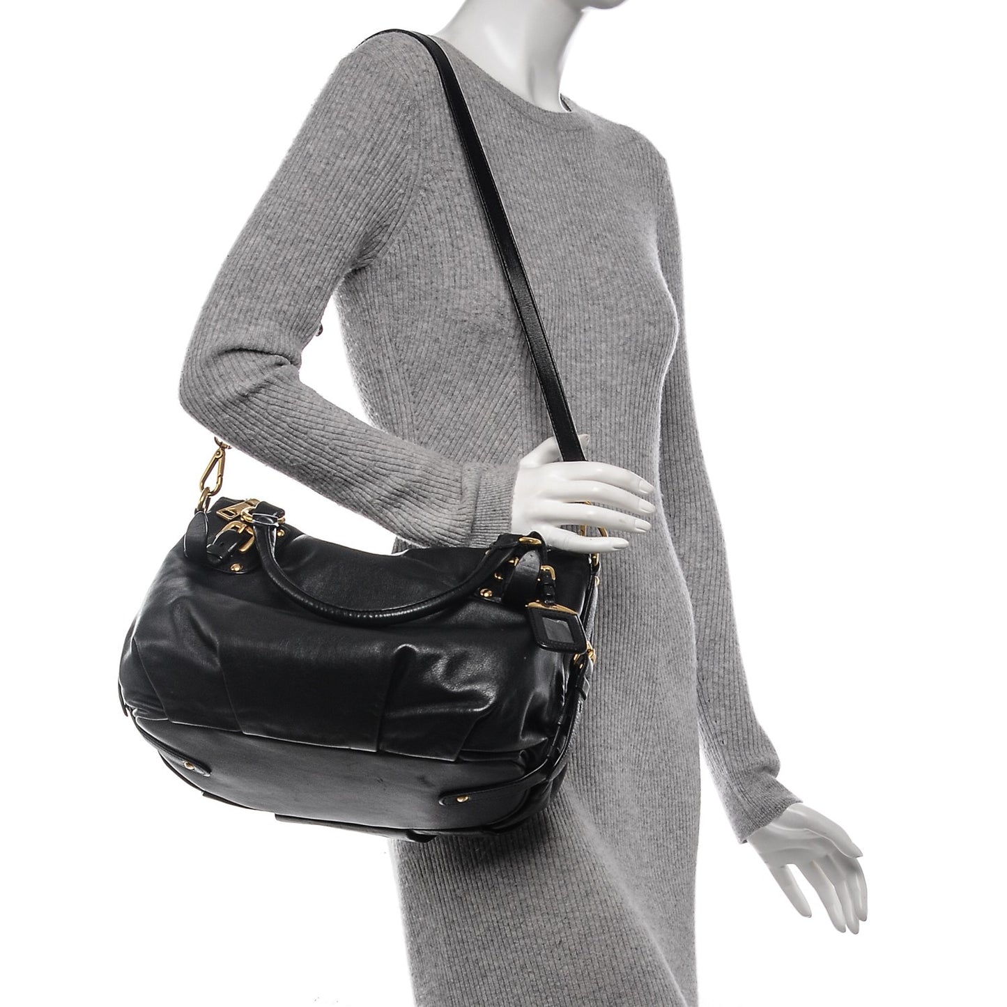 Soft Calf Shoulder Bag Nero Black