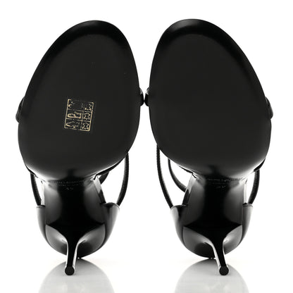 Saint Laurent Patent Cassandra 100 Sandals 39 Black 5 of 9