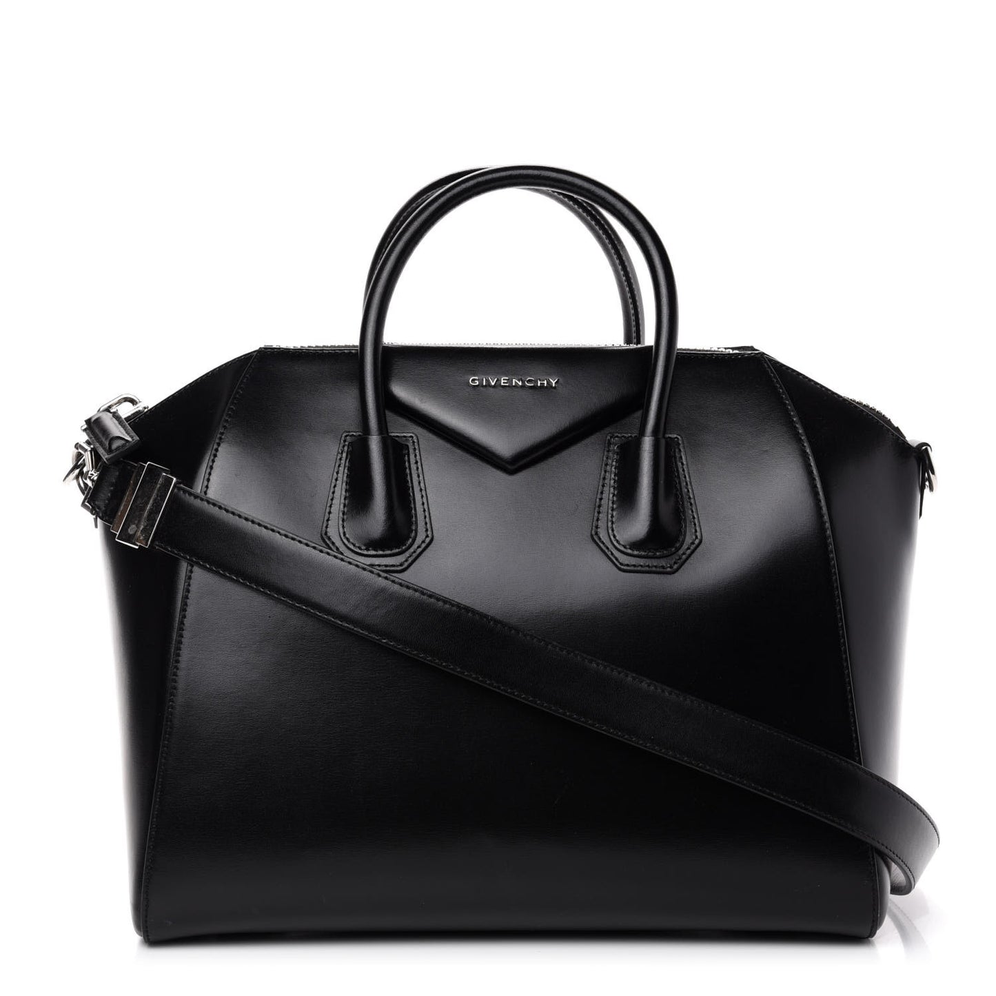 Shiny Lord Calfskin Medium Antigona Black