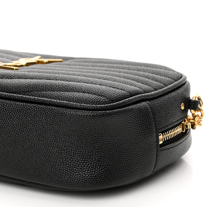 Saint Laurent Grain De Poudre Matelasse Monogram Mini Lou Camera Bag Black 10 of 12