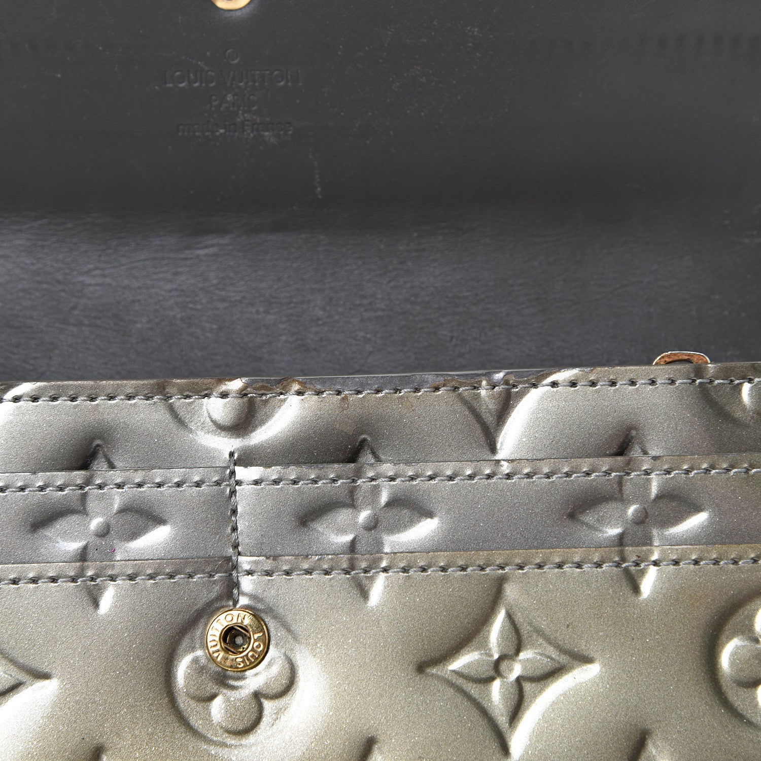 Louis Vuitton Vernis Sarah Wallet Gris Art Deco 9 of 16