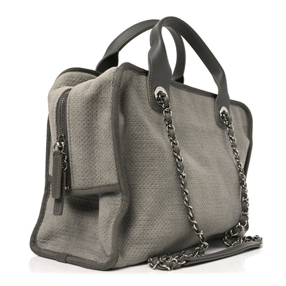 Chanel Denim Deauville Bowling Bag Grey 3 of 10