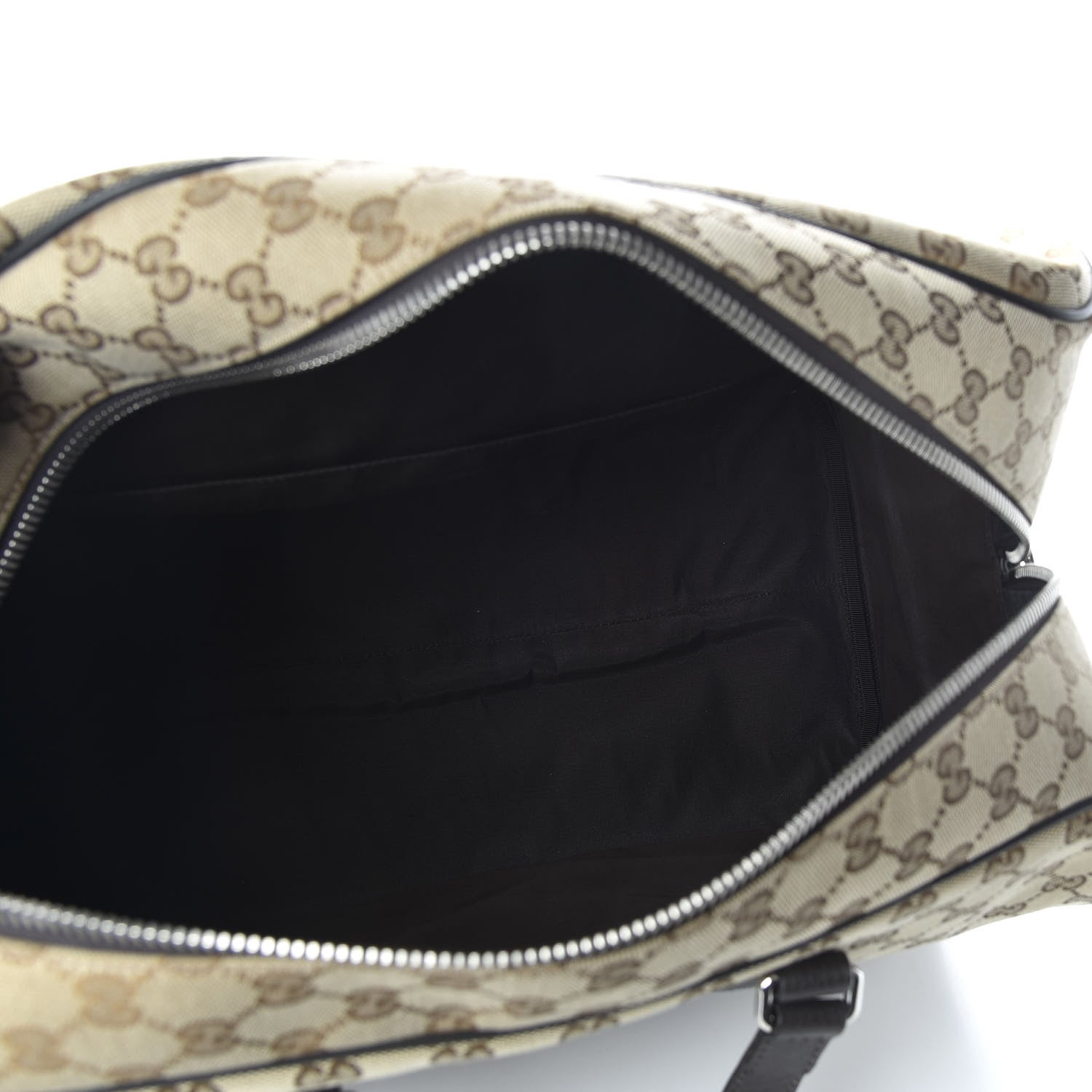 Gucci Monogram Dollar Calfskin Boston Duffle Bag Beige Ebony Testa di Moro Marrone Scuro 4 of 11