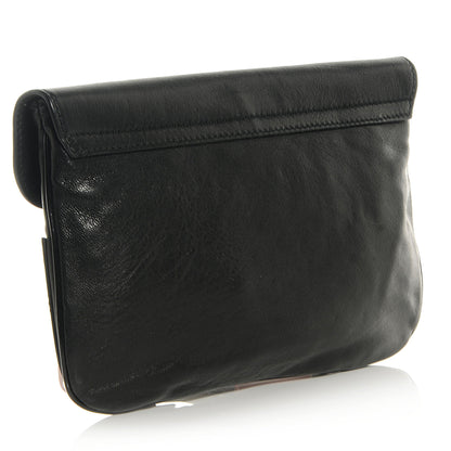 Balenciaga Leather Lune Clutch Black 3 of 7