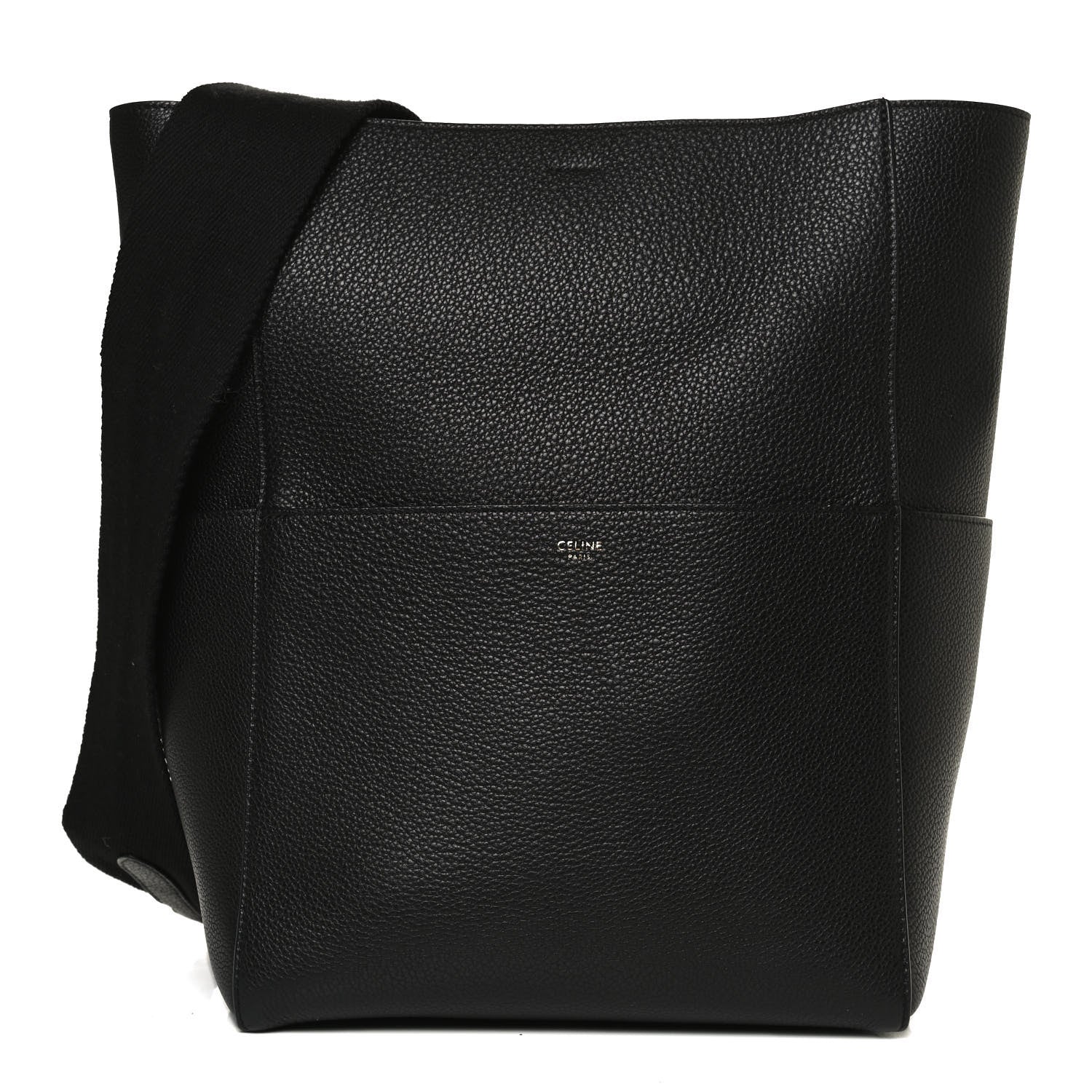 Celine Goatskin Sangle Bucket Bag Black 1 of 12