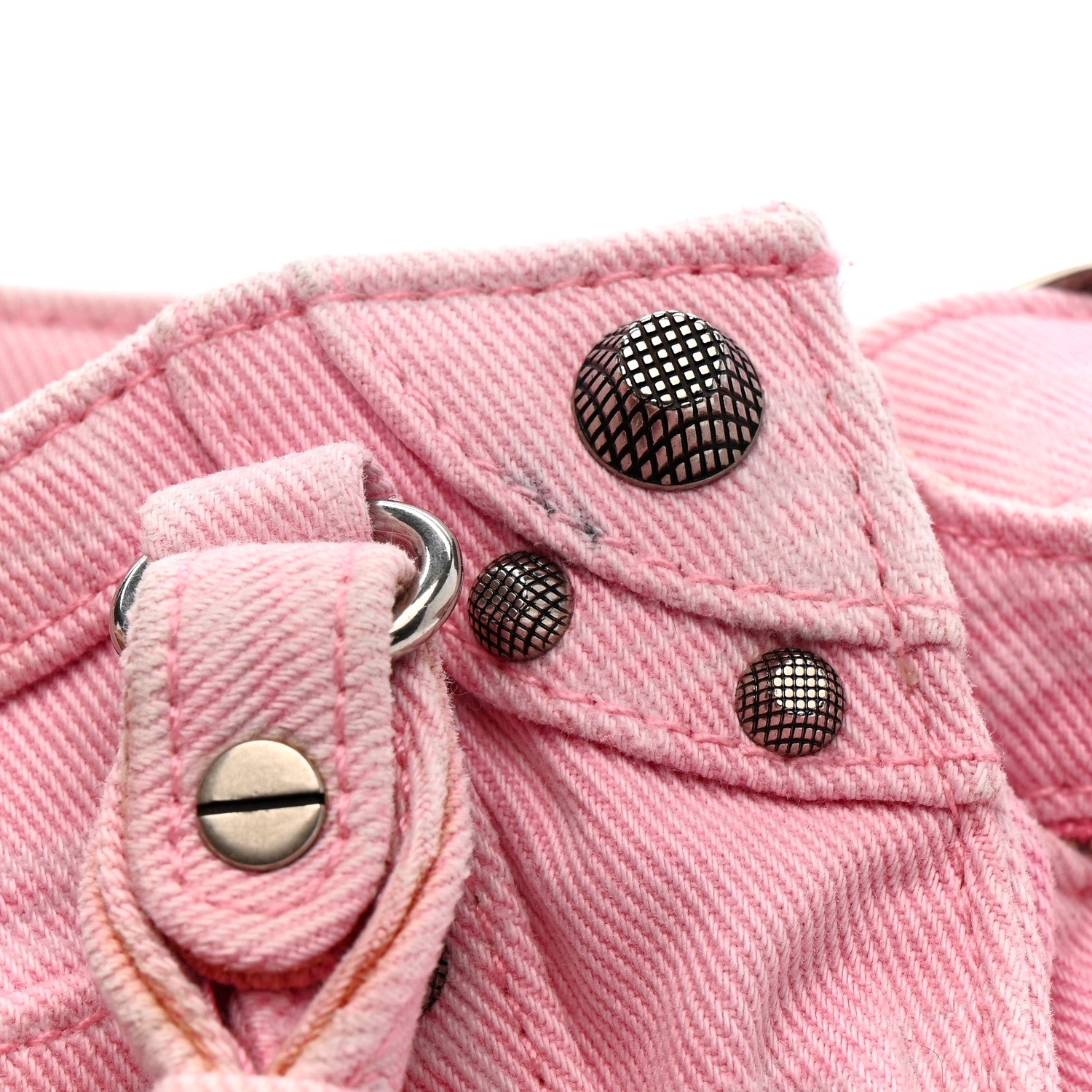 Balenciaga Denim BB Monogram Neo Cagole Handbag XS Pink 12 of 15