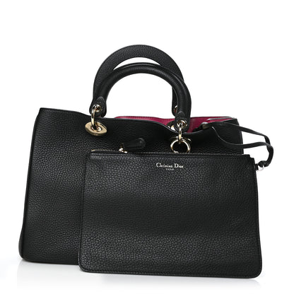 Christian Dior Bullcalf Medium Diorissimo Tote Black Rose Indien 3 of 9