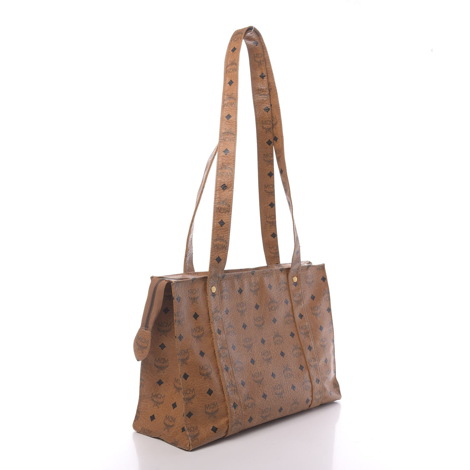 MCM Visetos Shopper Tote Cognac 3 of 16