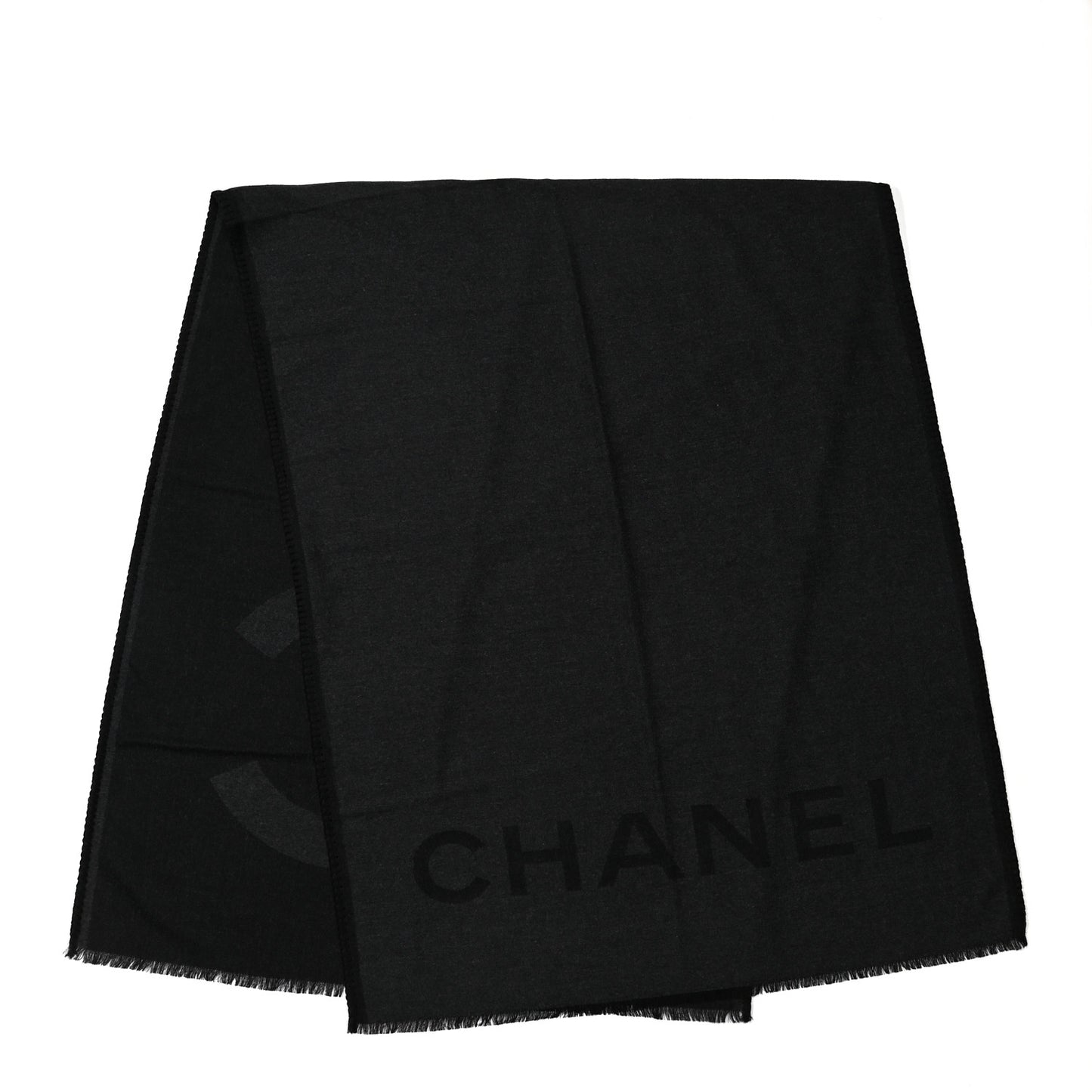 Cashmere CC Logo Stole Black