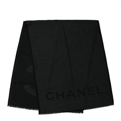 Chanel Cashmere CC Logo Stole Black 2 of 4