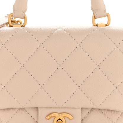 Chanel Shiny Caviar Quilted Mini Top Handle Flap Ecru 8 of 12