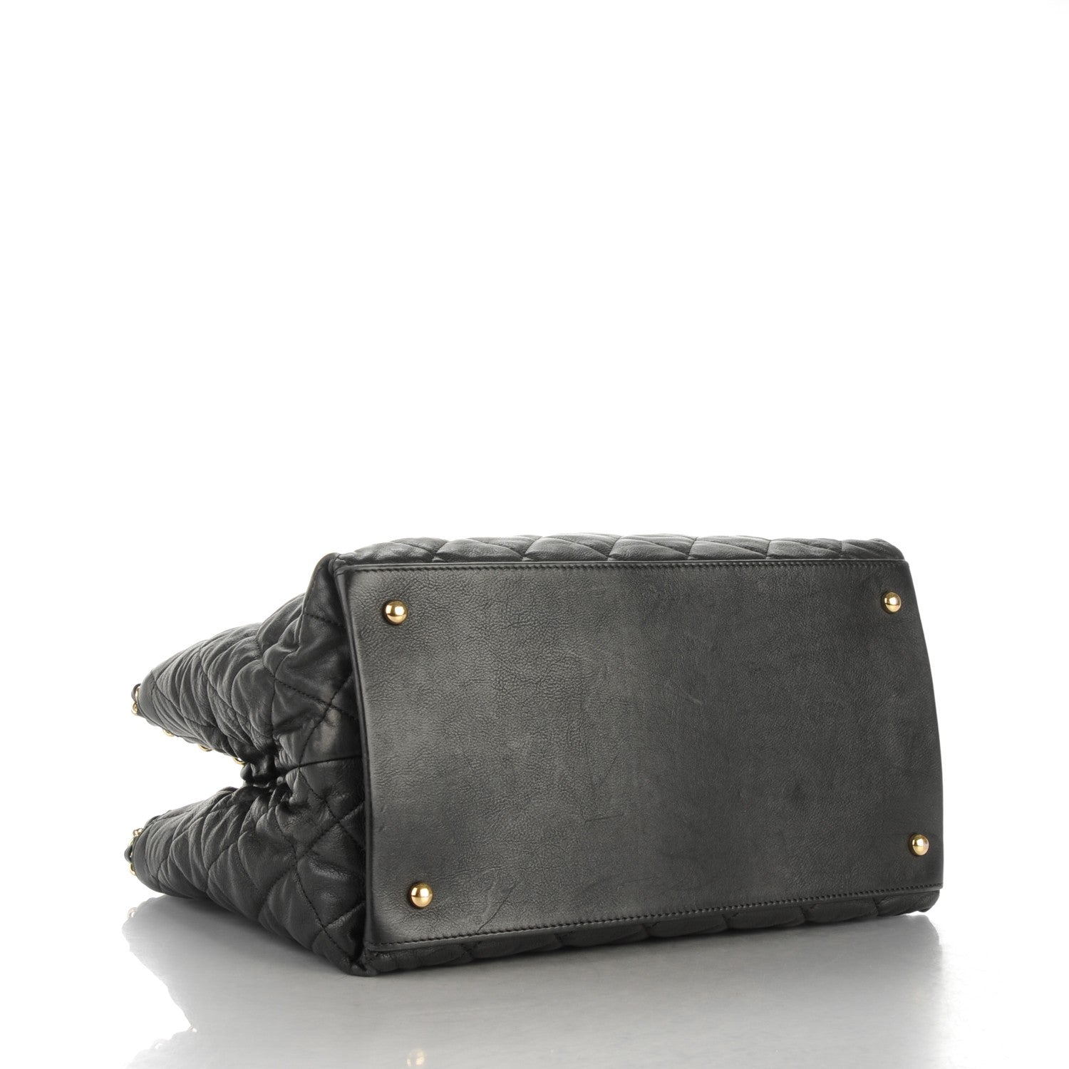 Chanel Calfskin Quilted Small Chain Me Tote Black 4 of 8