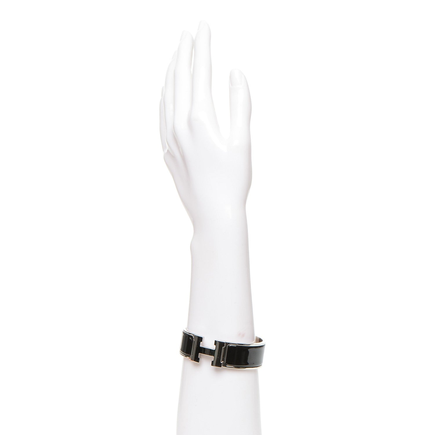 Hermes Enamel Wide Clic Clac H Bracelet GM Black 2 of 4