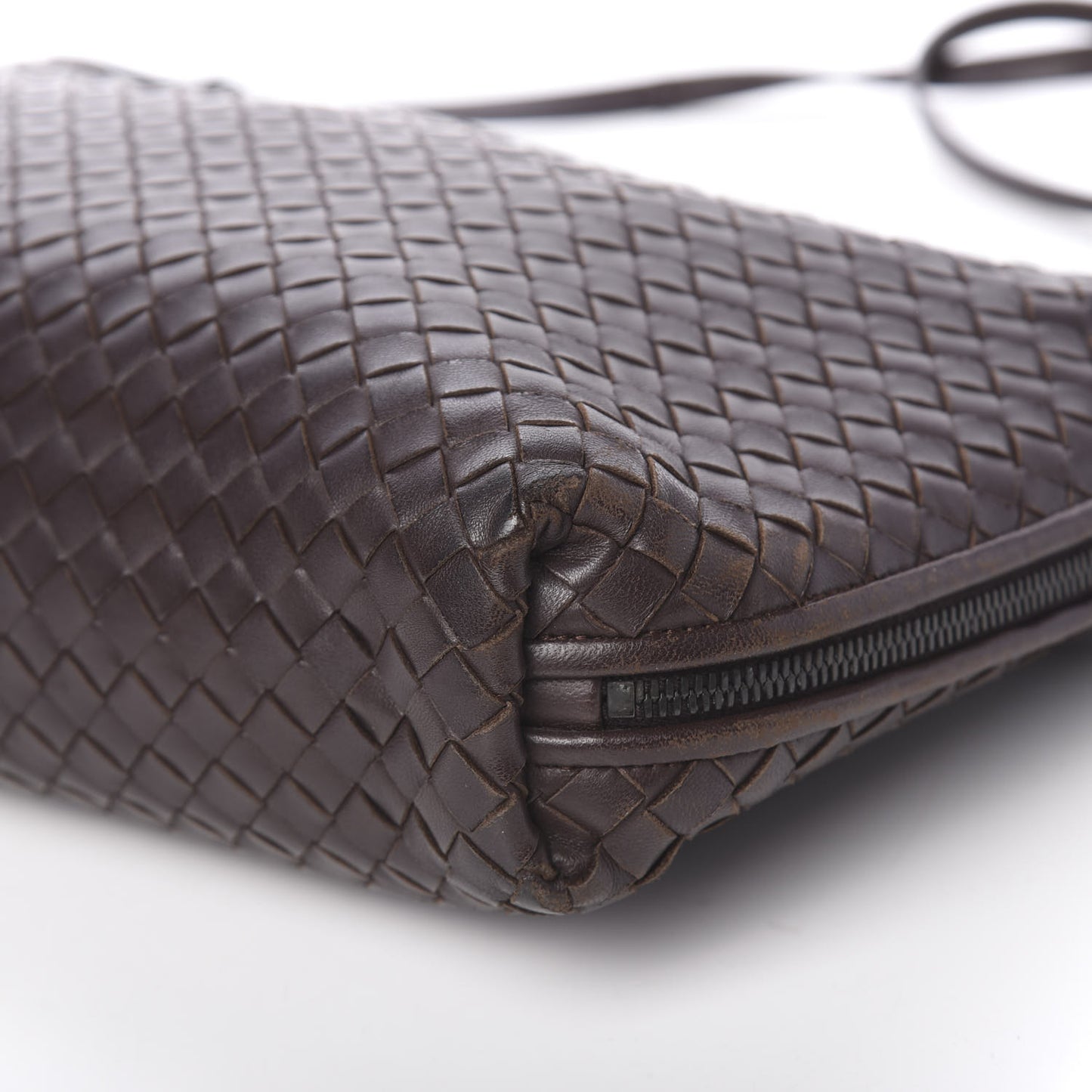 Nappa Intrecciato Nodini Crossbody Messenger Ebano