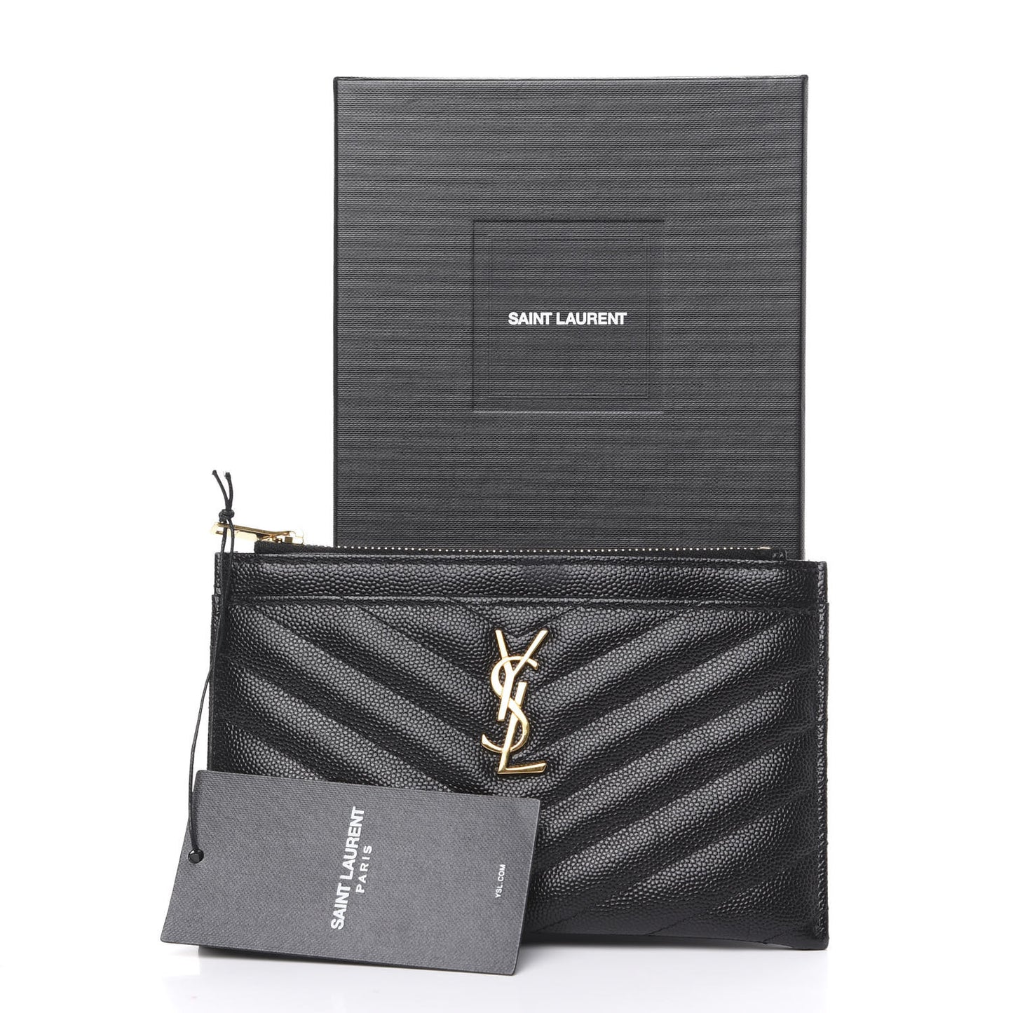 Grain De Poudre Chevron Monogram Bill Pouch Black