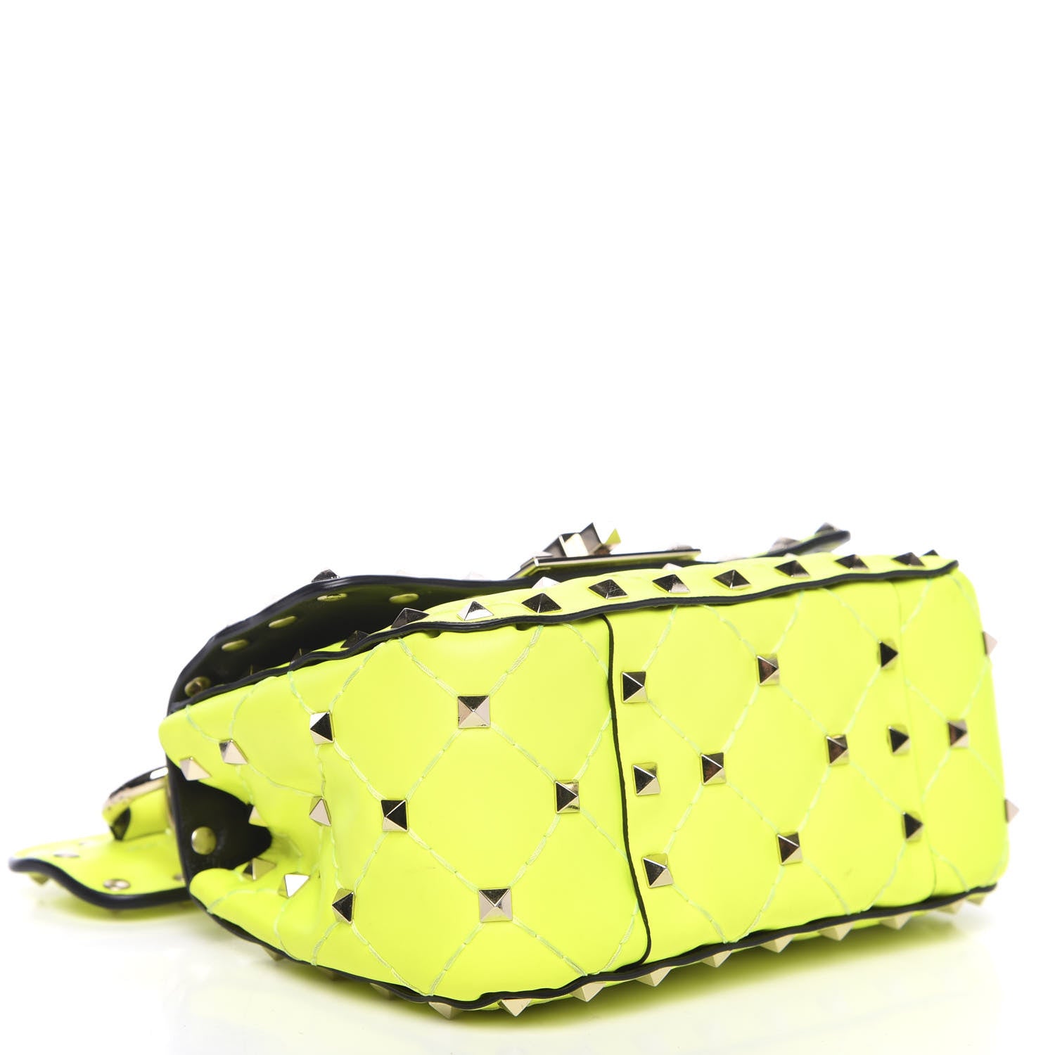 Valentino Garavani Calfskin Micro Rockstud Spike Shoulder Bag Lime 3 of 10