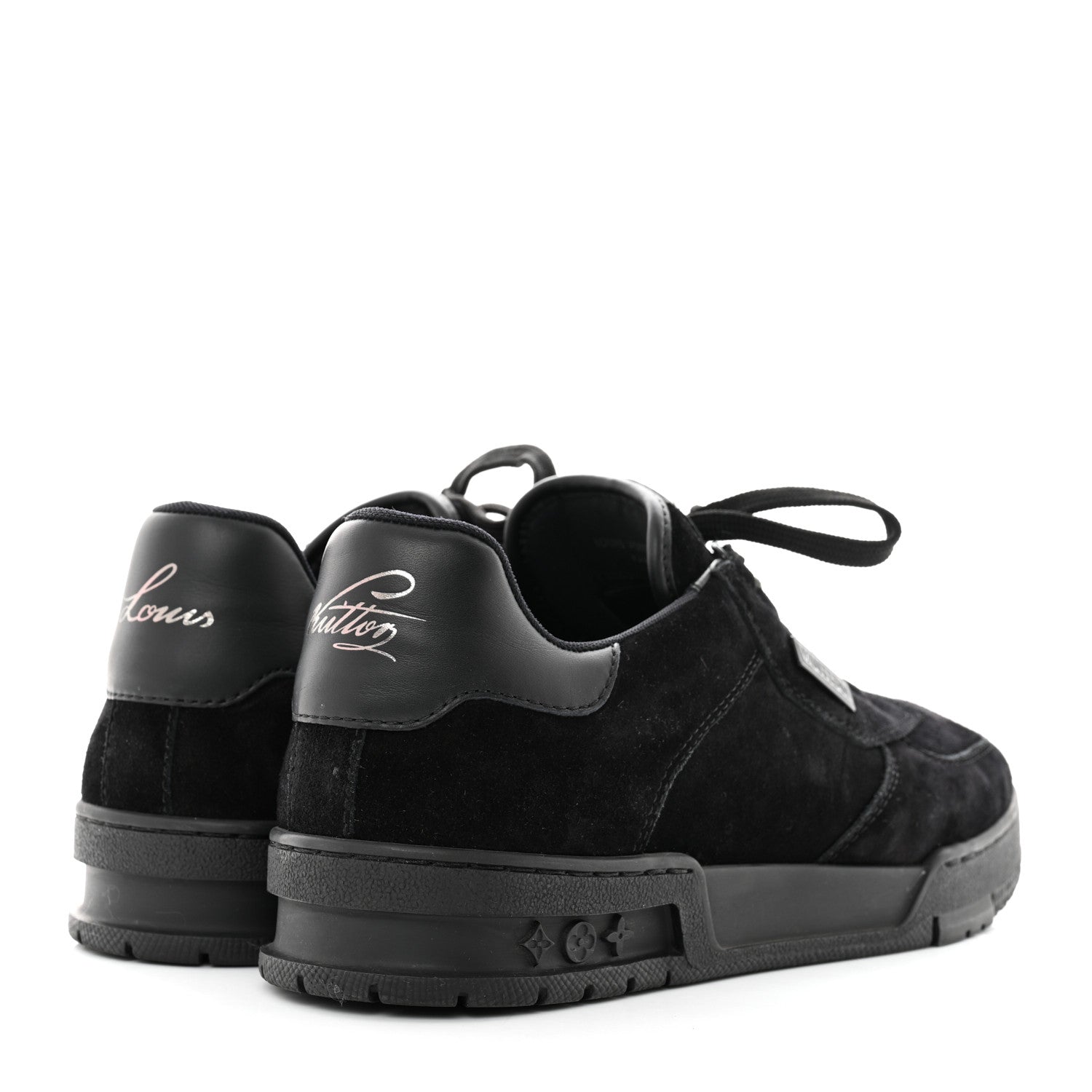 Louis Vuitton Suede Mens LV Trainer Sneakers 7.5 Black 4 of 8