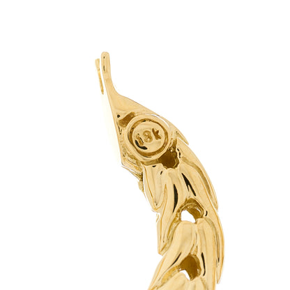 John Hardy 18K Yellow Gold Extra Small Carved Chain Hoop Earrings 4 of 4