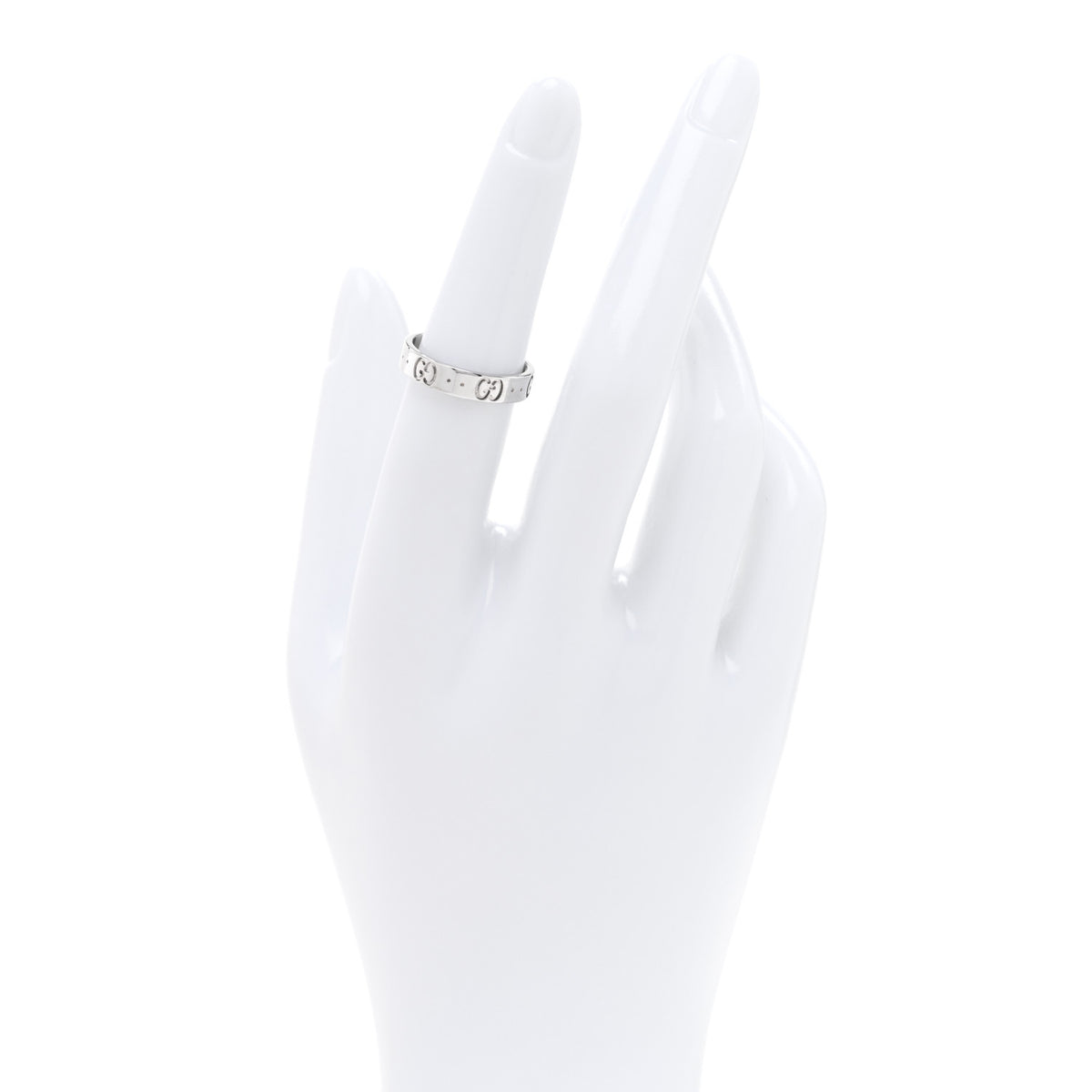 18K White Gold 4mm Icon Thin Band Ring 52 6