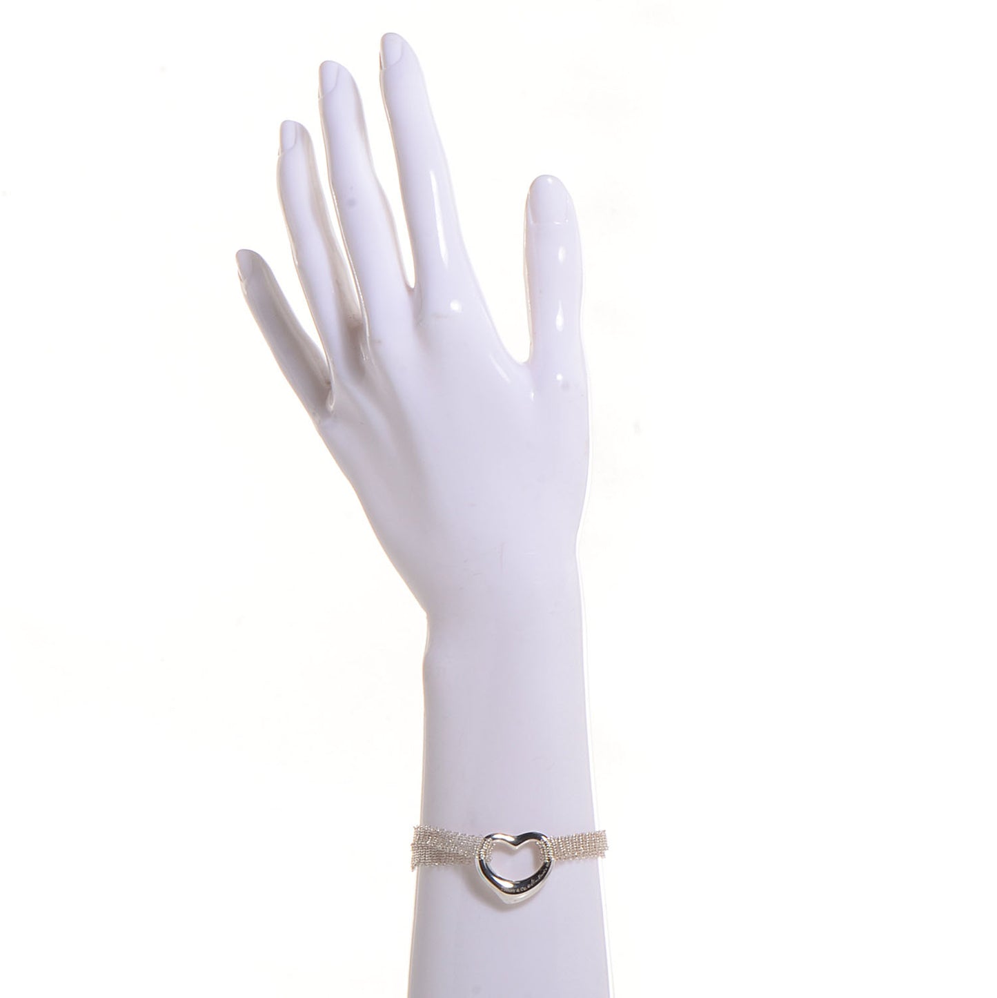 Sterling Silver Heart Mesh Bracelet