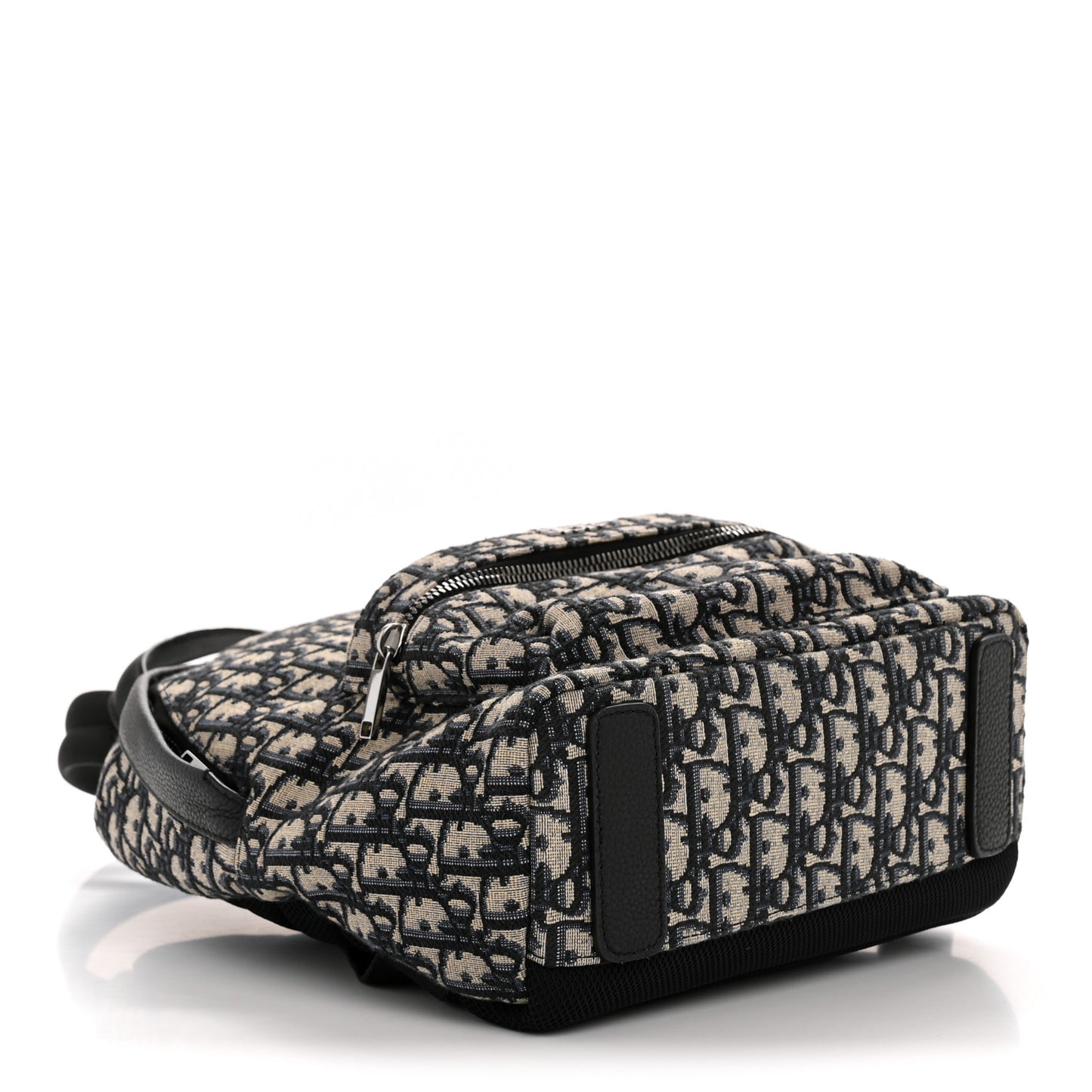 Oblique Calfskin Rider Kid's Backpack Beige Black