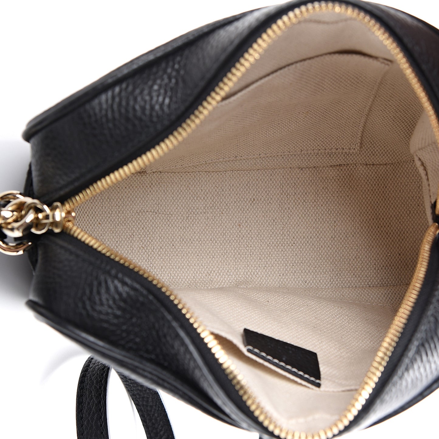 Pebbled Calfskin Small Soho Disco Bag Black