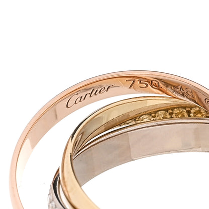 Cartier 18K White Yellow Pink Gold Diamond Small Trinity Paved Ring 48 4.5 4 of 6