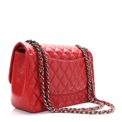 Chanel Lambskin Quilted Jumbo Double Flap Red 3 of 9