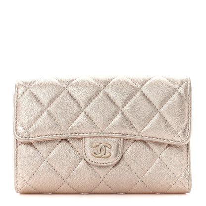 Chanel Metallic Lambskin Quilted Medium Flap Wallet Gold 1 of 16