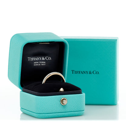 Tiffany Platinum 18K Rose Gold 3mm Together Milgrain Wedding Band Ring 57 8 5 of 5