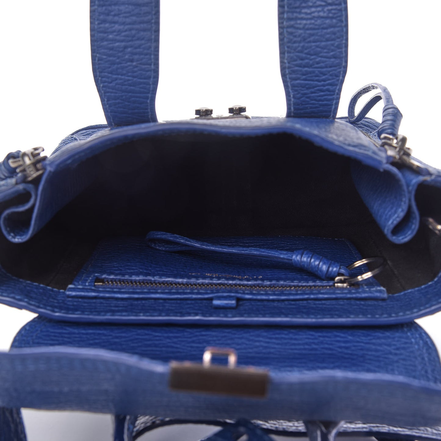 3.1 Textured Calfskin Mini Pashli Satchel Cobalt