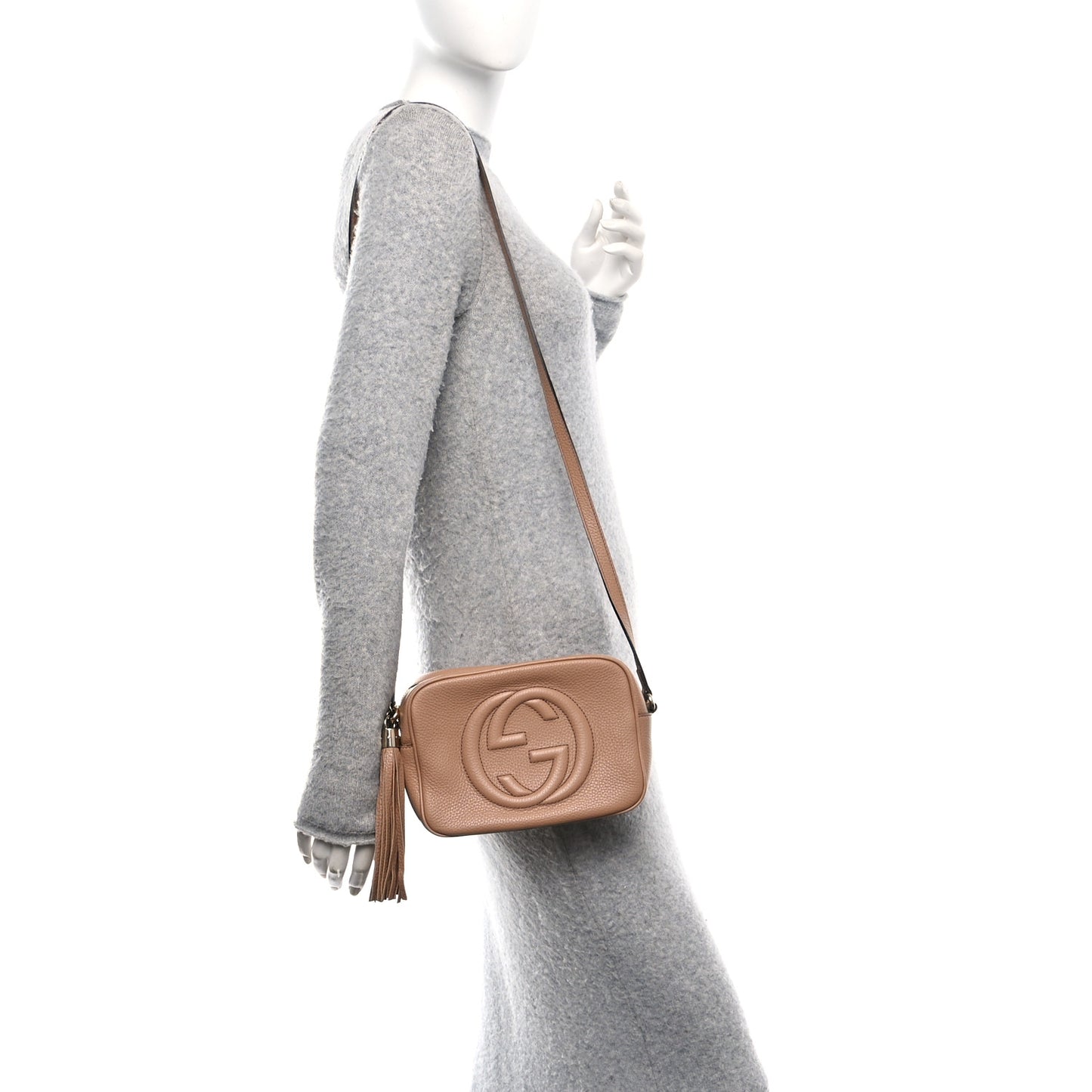 Pebbled Calfskin Small Soho Disco Bag Camelia