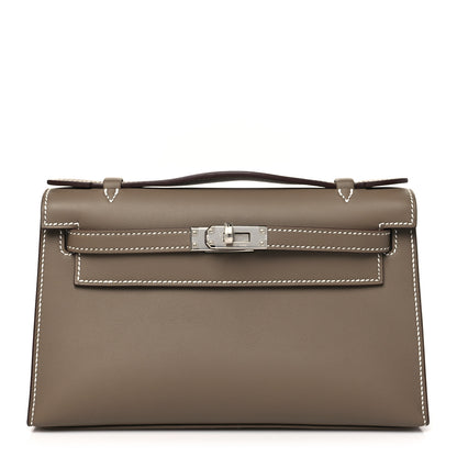 Hermes Swift Kelly Pochette Clutch Etoupe 1 of 9