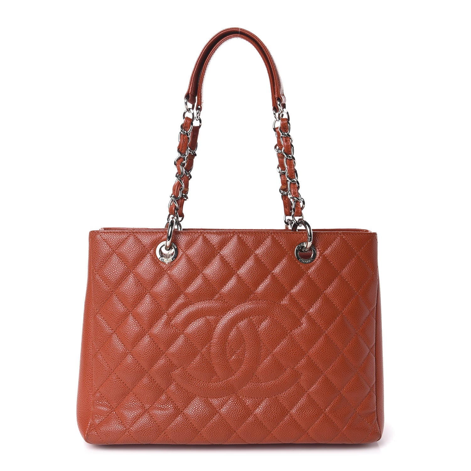Chanel Caviar Quilted Grand Shopping Tote GST Orange 1 of 11