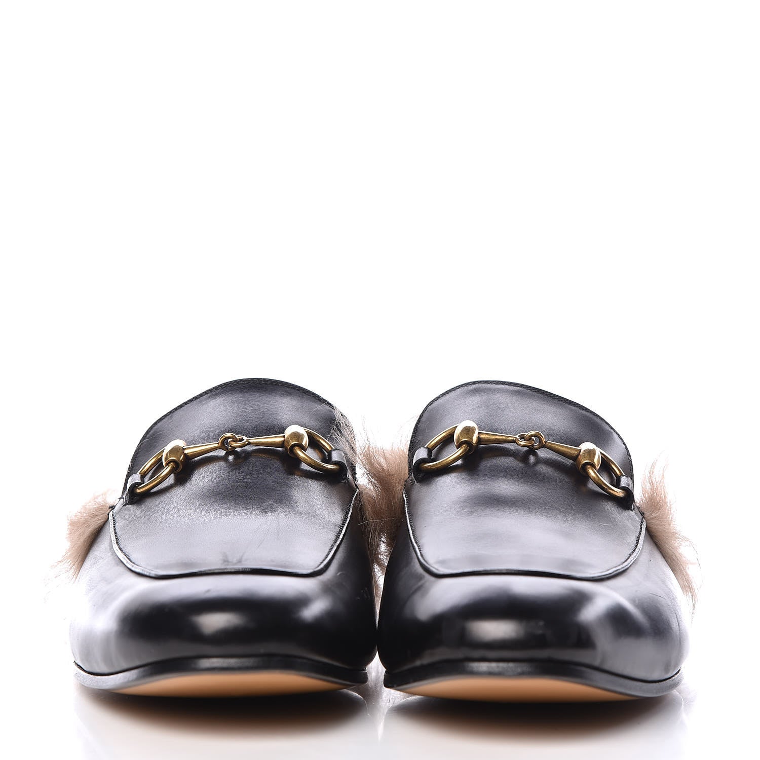 Gucci Calfskin Fur Mens Princetown Slippers 8 Black 3 of 12