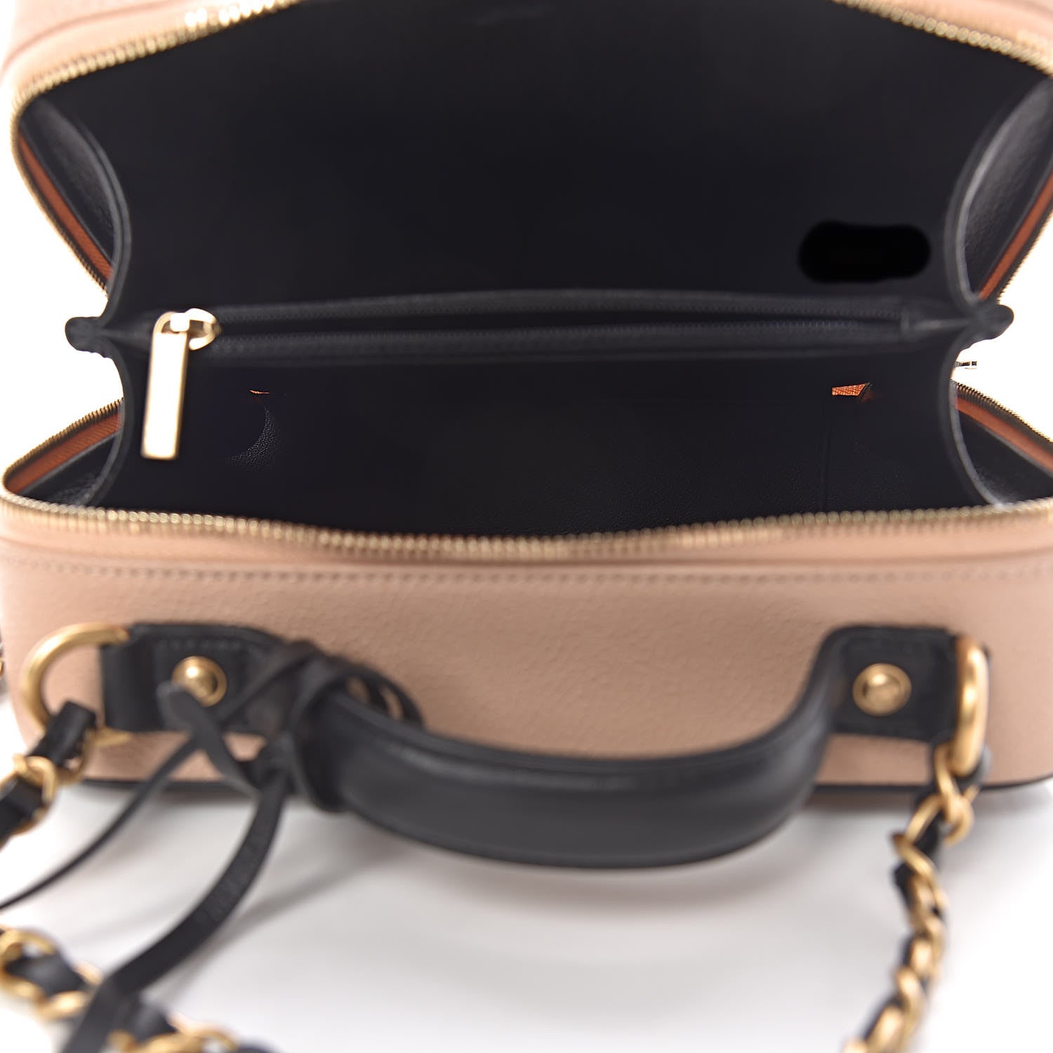 Chanel Caviar Quilted Medium CC Filigree Vanity Case Beige Black 5 of 10