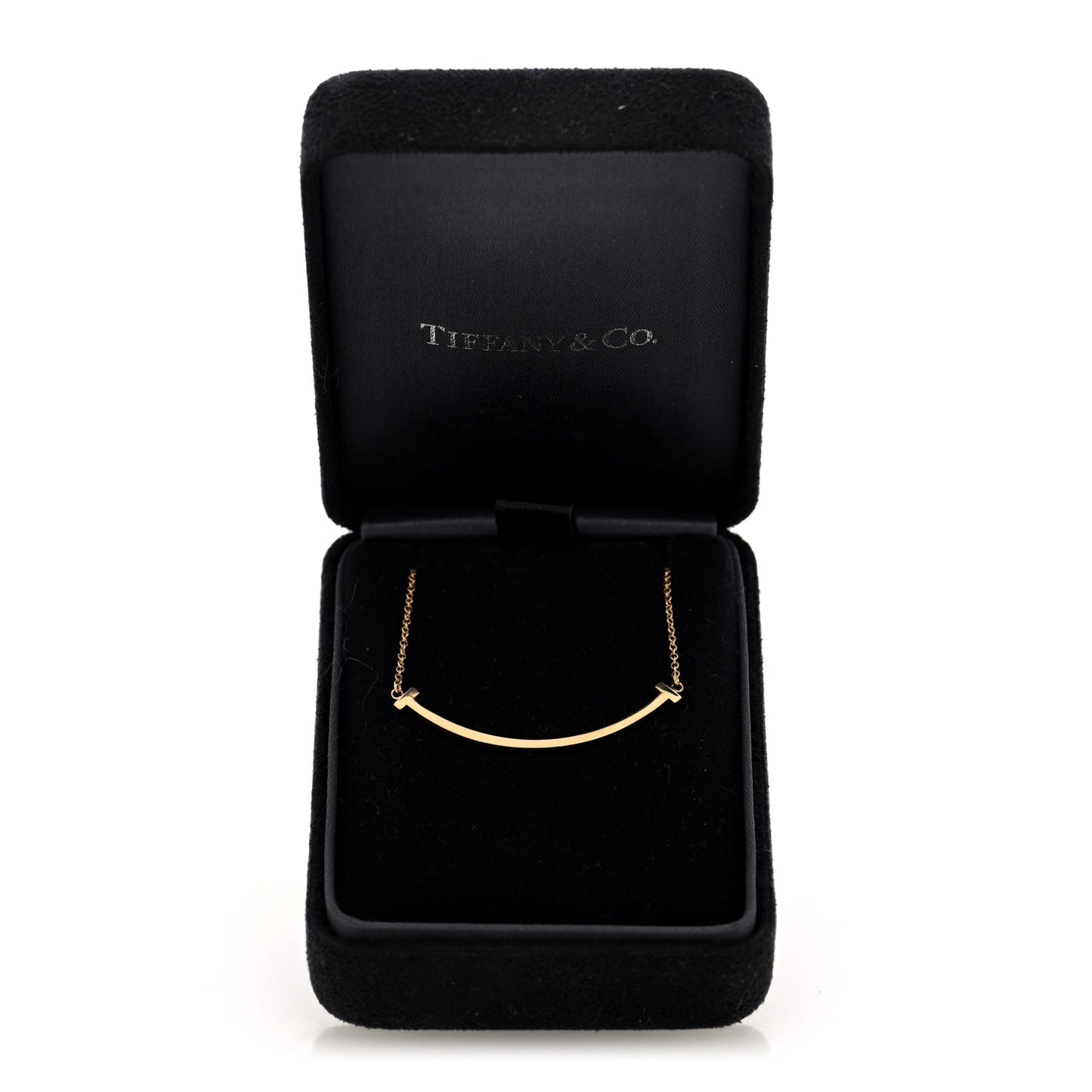 18K Yellow Gold Small T Smile Pendant Necklace
