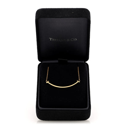 Tiffany 18K Yellow Gold Small T Smile Pendant Necklace 5 of 5