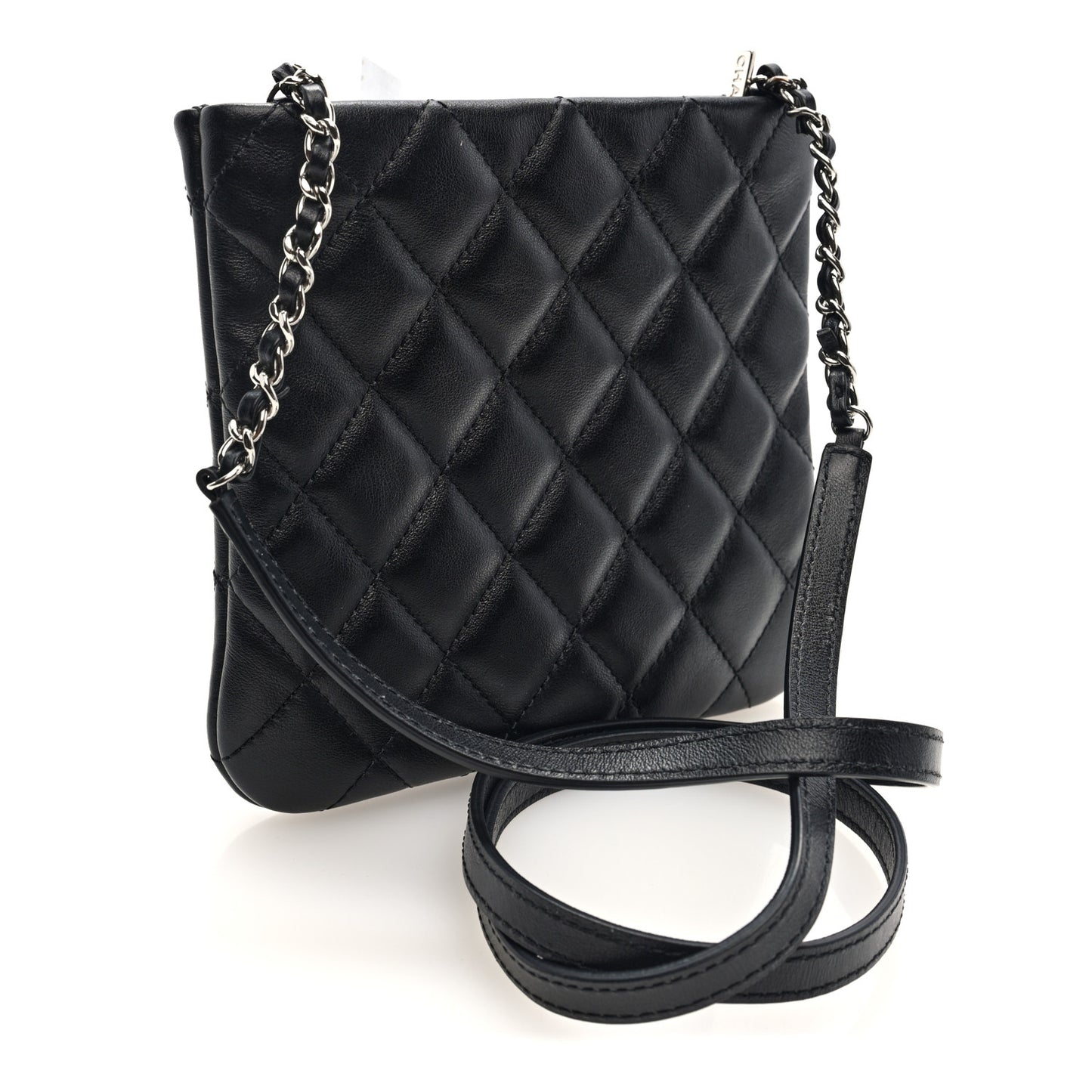 Lambskin Quilted Crossbody Bag Black
