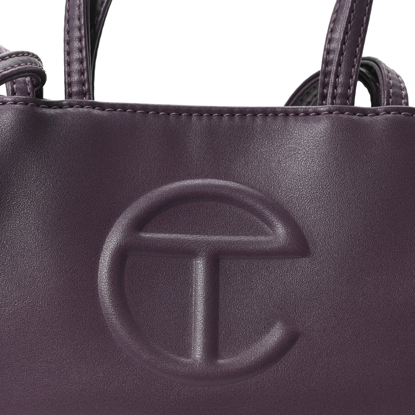 Vegan Leather Small Shopping Bag Eggplant