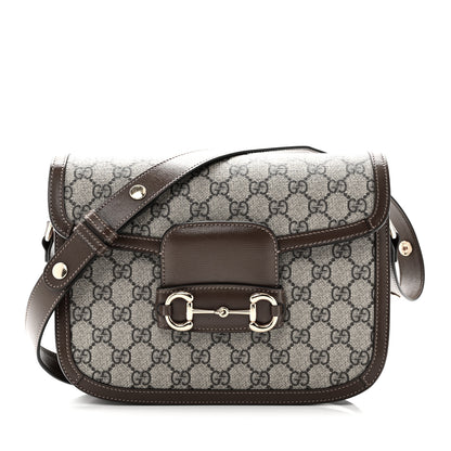 Gucci GG Supreme Monogram Horsebit 1955 Shoulder Bag Beige Brown Sugar 8 of 10