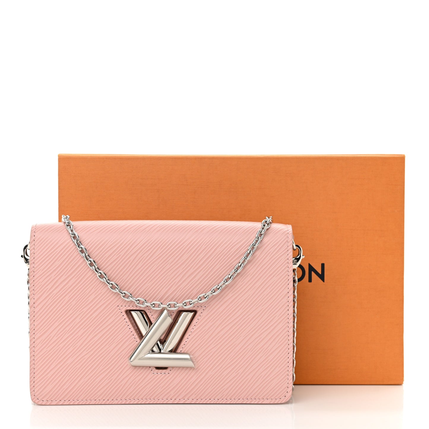 Epi Twist Belt Chain Wallet Rose Ballerine